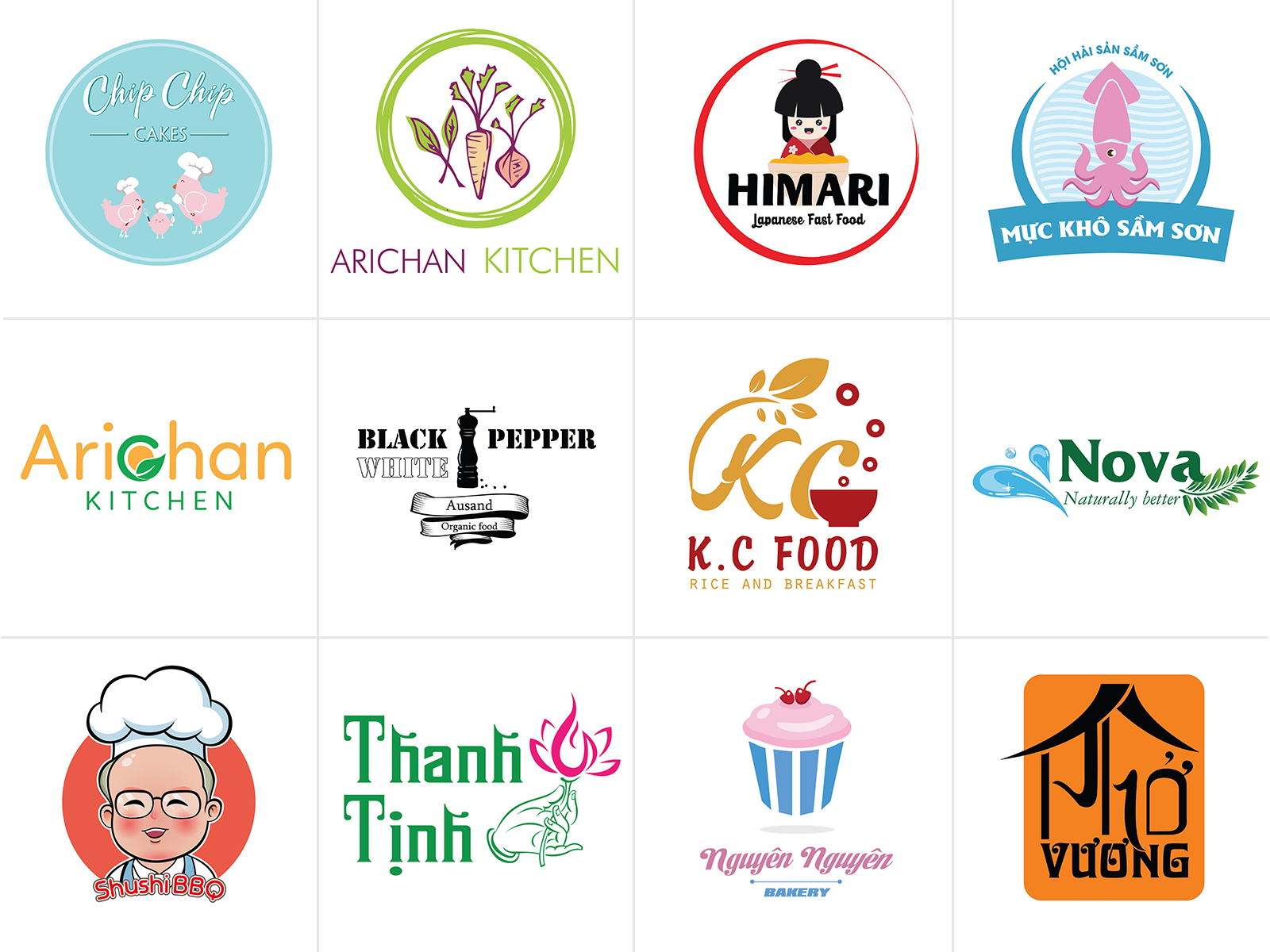 Mẫu logo ăn vặt