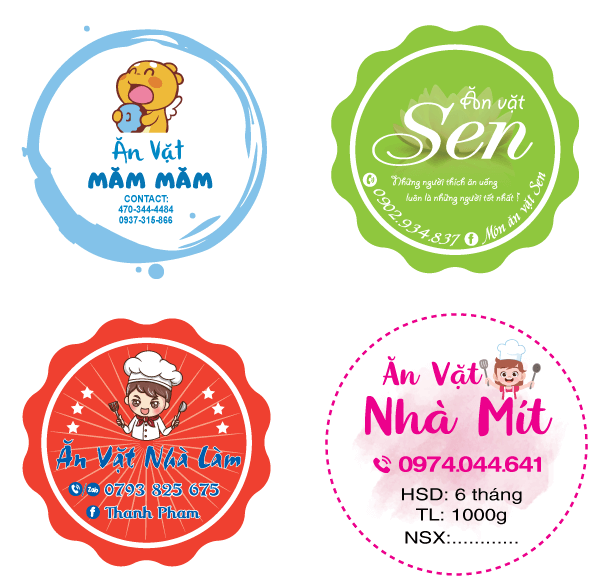 Mẫu logo ăn vặt